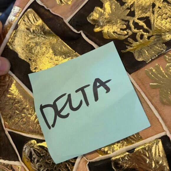 Vintage Handmade Genuine Leather Made in Egypt Pouf Ottoman Pyramids Empty - Picture 9 of 9